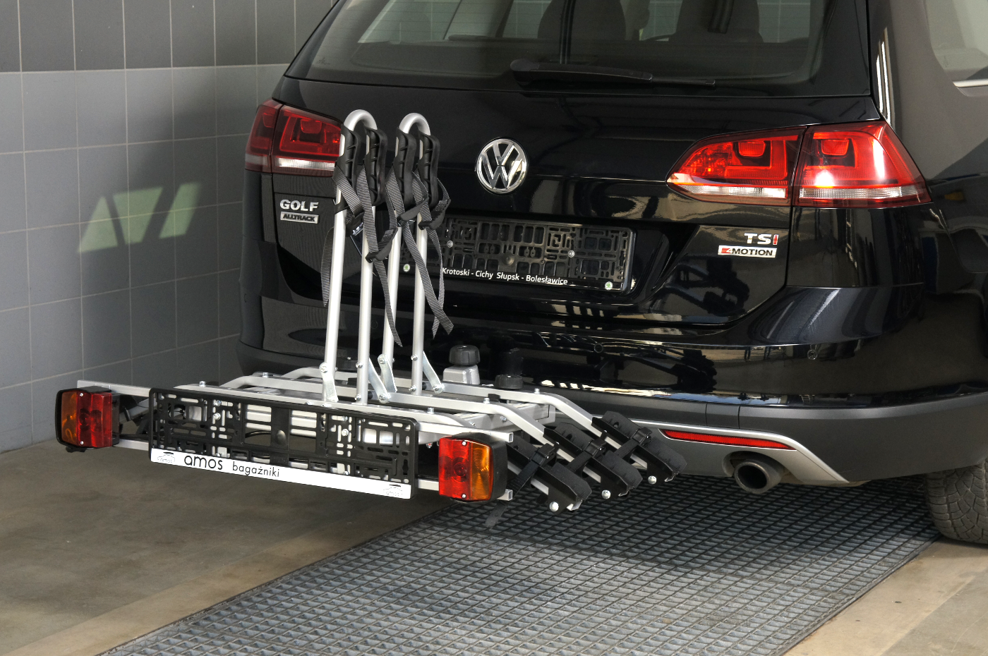 Fahrradheckträger für AHK drei 3 Fahrräder eBike AMOS Tytan-3 PLUS 7-polig 45kg