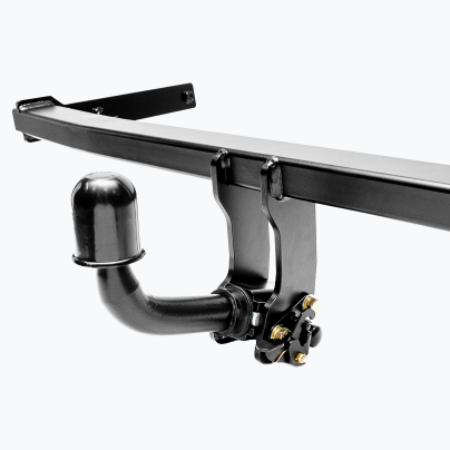 A tow bar with a horizontally demountable ball