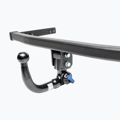 A tow bar with a vertically demountable ball